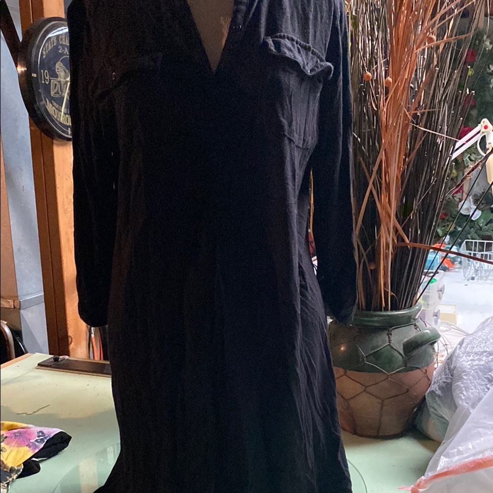 Black Long-Sleeve jersey Dress